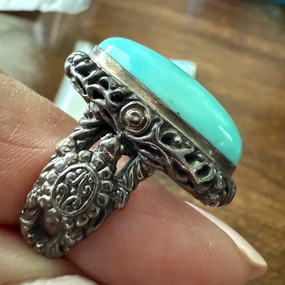 Samuel B. Blue and Silver Ring 18K Sterling - Picture 1 of 8